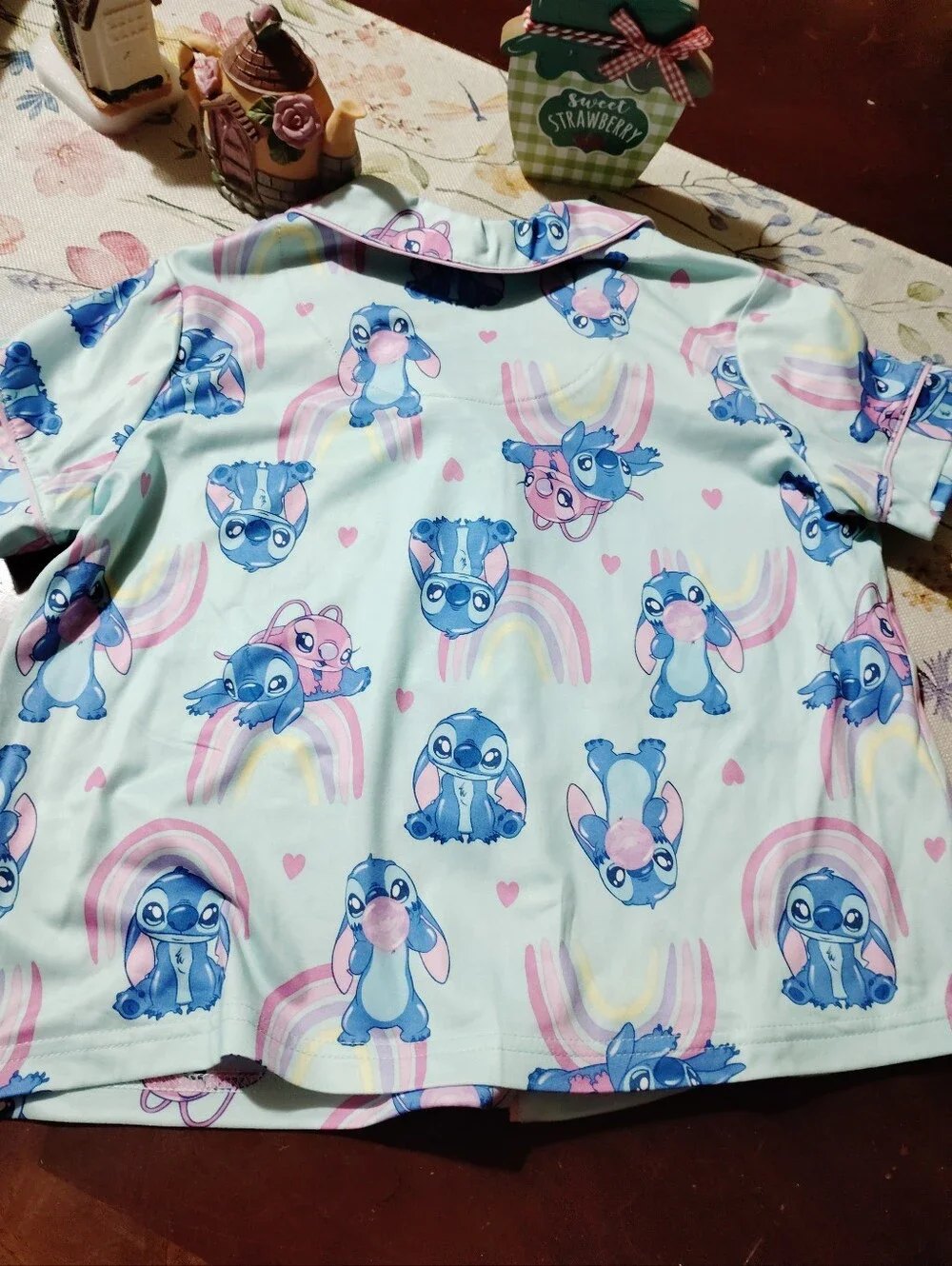 Lilo & Stitch Girls Button Front Top and Pants Pajama Set